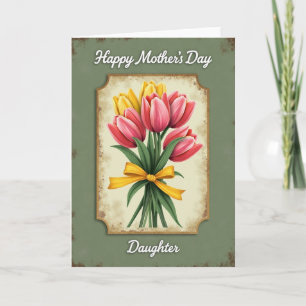 Carte de fête des mères aux tulipes radieuses