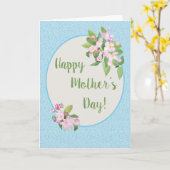 Carte de fête des mères avec Apple Blossom sur Sky (Fleur jaune)