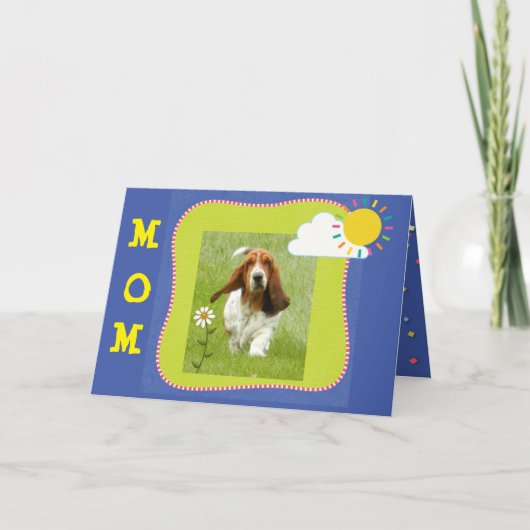 Carte de fête des mères avec Basset Hound (Devant)