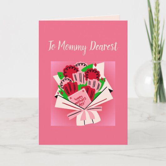 Carte de fête des mères avec Bouquet de fleurs (Devant)