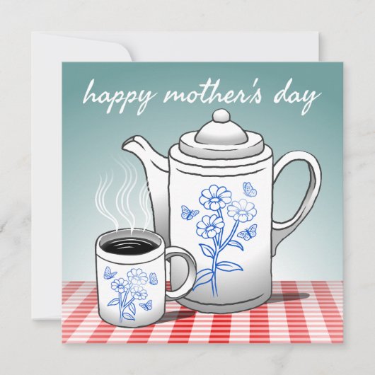Carte de fête des mères avec café chaud (Devant)