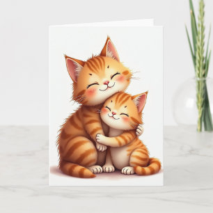Carte de fête des mères avec câlin de chat