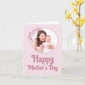 Carte de fête des mères avec collage photo floral  (Fleur jaune)