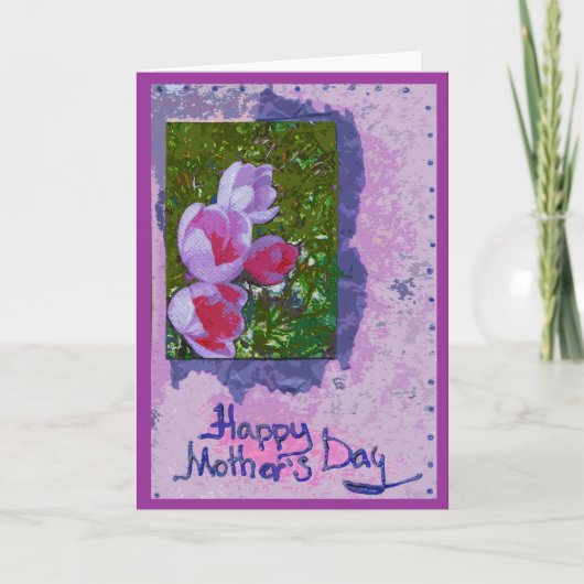 Carte de fête des mères avec crocus (Devant)