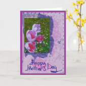 Carte de fête des mères avec crocus (Fleur jaune)