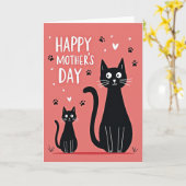 Carte de fête des mères avec de mignons chats (Fleur jaune)