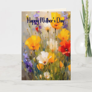 Carte de fête des mères avec des fleurs