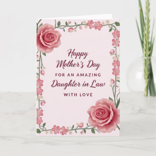 Carte de Fête des Mères avec des Roses Amoureuses