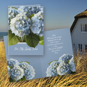 Carte de Fête des Mères avec Fleurs d'Hydrangea Bl