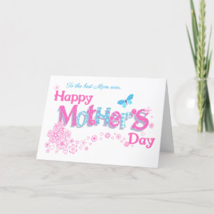 Carte de fête des mères avec fleurs pour la meille