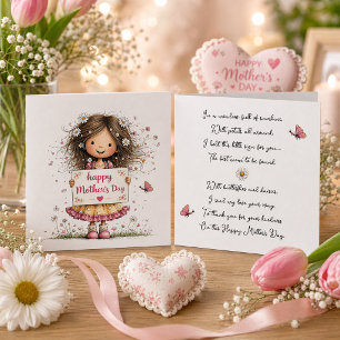 Carte de fête des mères avec illustration d'enfant