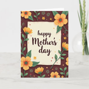 Carte de Fête des Mères avec Illustration Florale