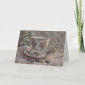 Carte de fête des mères avec l'art d'une tasse à t (Devant)