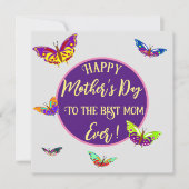 Carte de fête des mères avec papillons (Devant)