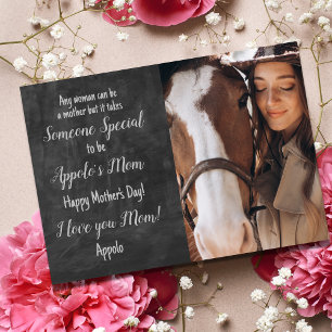 Carte de fête des mères avec photo de cheval perso