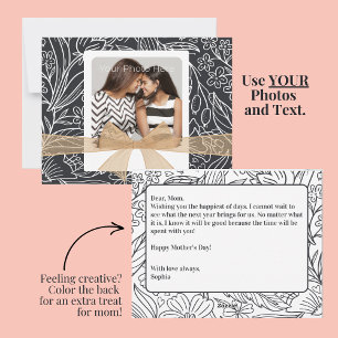 Carte de fête des mères avec photo et message pers