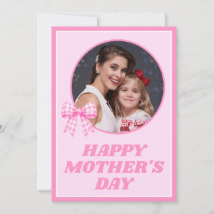 Carte de fête des mères avec photo et nœud en vich