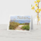 Carte de fête des mères avec plage Pittoresque (Fleur jaune)