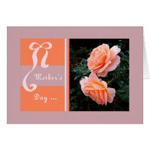 Carte de fête des mères avec Roses de pêche