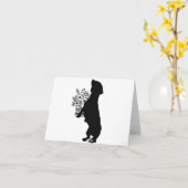 CARTE DE FETE DES MERES AVEC SILHOUETTE DE DACHSHU (Fleur jaune)