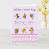 Carte de fête des mères avec singe (Fleur jaune)