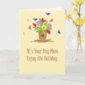 Carte de fête des mères avec un message humoristiq (Fleur jaune)