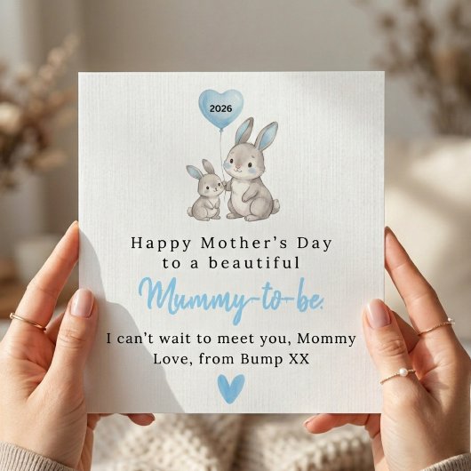 Carte de fête des mères avec un mignon lapin pour