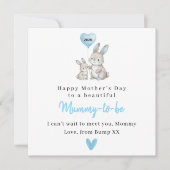 Carte de fête des mères avec un mignon lapin pour (Devant)