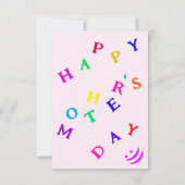 Carte de fête des mères avec une femme heureuse - (Dos)