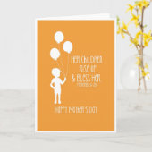 Carte de fête des mères Bible Verse Boy Silhouette (Fleur jaune)