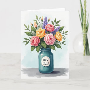 Carte de fête des mères Bouquet Pastel