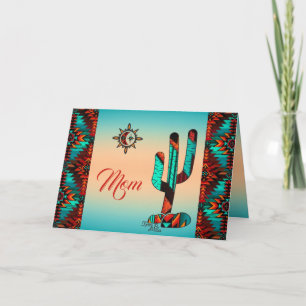 Carte de fête des mères Cactus et Soleil du Sud-Ou