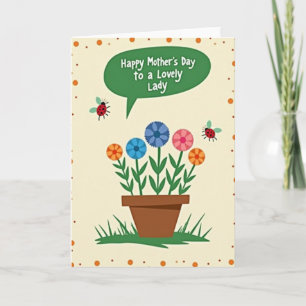 Carte de Fête des Mères Charmante avec Fleurs