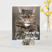 Carte de fête des mères Chat Angry Judgmental (Fleur jaune)