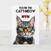 Carte de Fête des Mères Chat Chéri (Fleur jaune)
