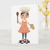 Carte de fête des mères Chef joyeux (Fleur jaune)