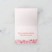 Carte de fête des mères coeurs & ruban rouge (Intérieur)