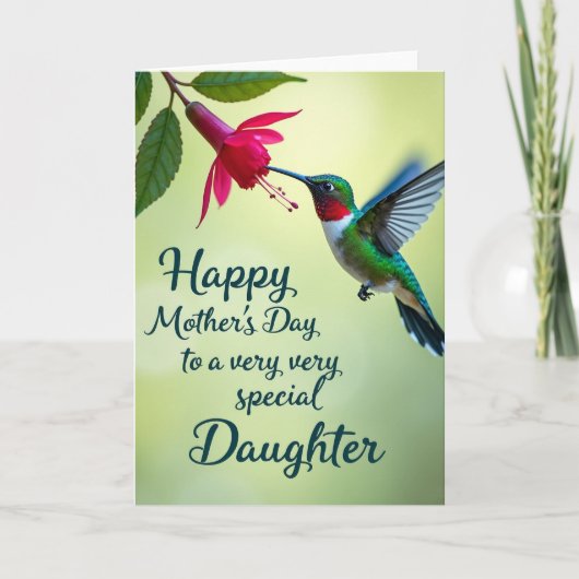 Carte de fête des mères colibri douce (Devant)