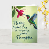 Carte de fête des mères colibri douce (Fleur jaune)