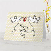 Carte de fête des mères colombes blanches personna (Fleur jaune)