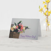 Carte de fête des mères Corbeille de fleurs (Fleur jaune)
