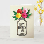Carte de Fête des Mères dans un pot adorable (Fleur jaune)