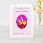 Carte de fête des mères de Cattleya jaune rose (Fleur jaune)