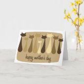 Carte de Fête des Mères de Chat Retro Atomique dan (Fleur jaune)