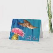 Carte de fête des mères de colibri et de cactus en (Devant)