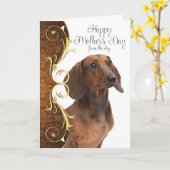 Carte de fête des mères de Dachshund (Fleur jaune)
