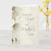 Carte de fête des mères de fleurs blanches pour le (Fleur jaune)