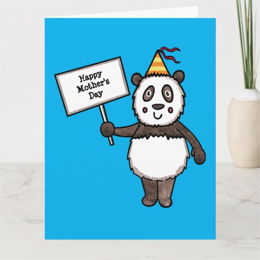 Carte de fête des mères de la fête du Panda person (Devant)