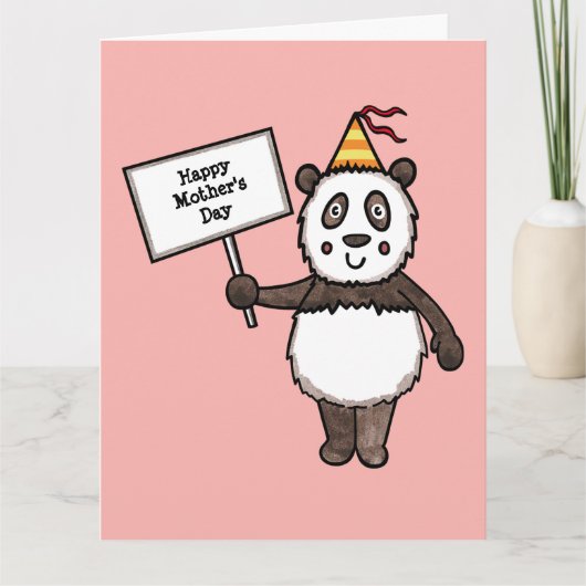 Carte de fête des mères de la fête du Panda person (Devant)