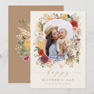 Carte de fête des mères de la fleur de Boho Tropic